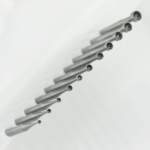 12 Pcs Round Cup Burr Set, 3/32'' Shank Wire Rounder Bits Jewelry Carving Bits (008-030)