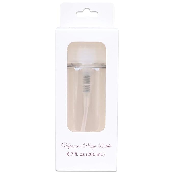 Beauticom Professional No Wording Labeled Push Down Liquid Pumping Empty Bottle Dispenser (7 oz, CLEAR)