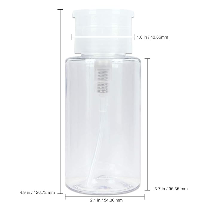 Beauticom Professional No Wording Labeled Push Down Liquid Pumping Empty Bottle Dispenser (7 oz, CLEAR)