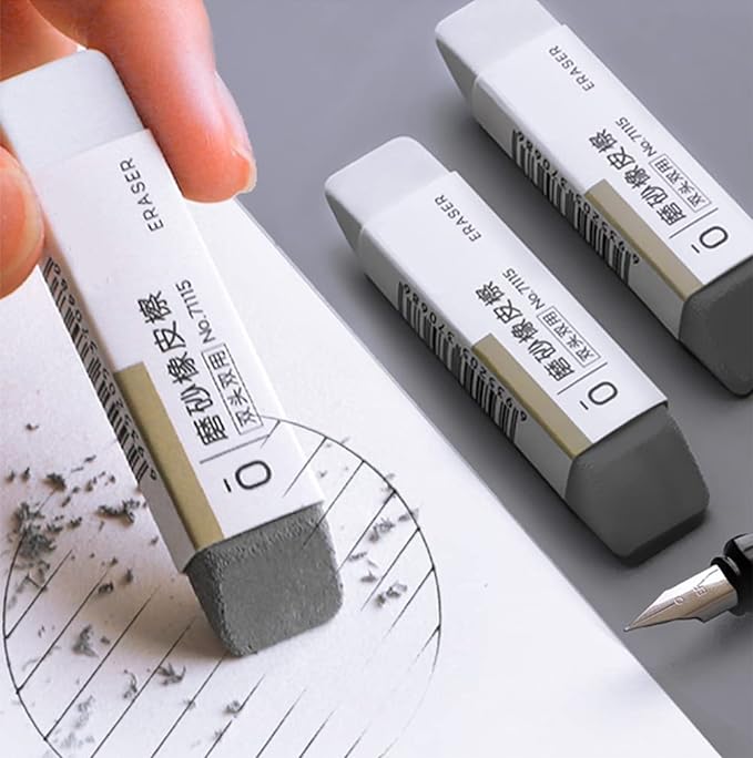 Sand Eraser 3-Pack, Designed to Remove Colored Pencil and Ink Markings