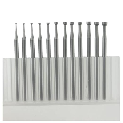 12 Pcs Round Cup Burr Set, 3/32'' Shank Wire Rounder Bits Jewelry Carving Bits (008-030)