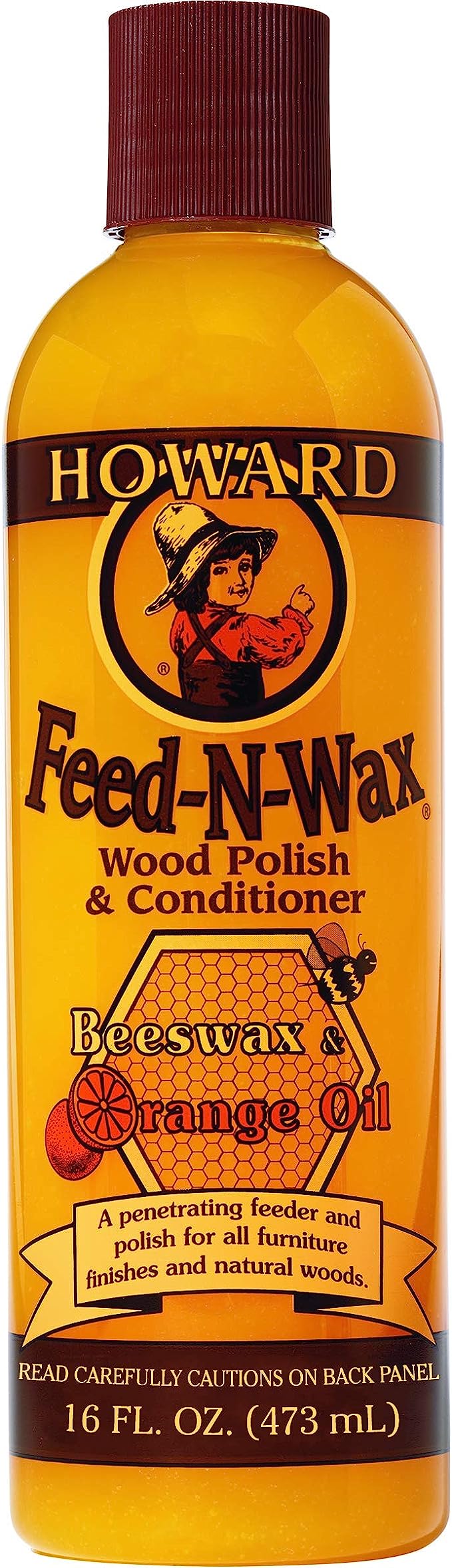 Howard Feed-N-Wax Wood Polish and Conditioner, 16-Ounce