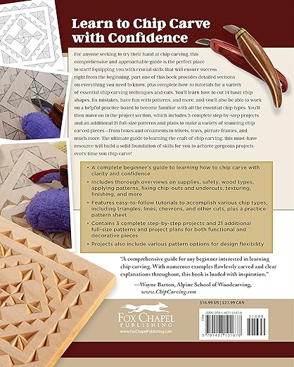 Chip Carving Starter Guide: Learn to Chip Carve with 24 Skill-Building Projects (Fox Chapel Publishing) Beginner-Friendly Step-by-Step with Full-Size Patterns that Start Simply, then Slowly Progress Paperback – November 2, 2021