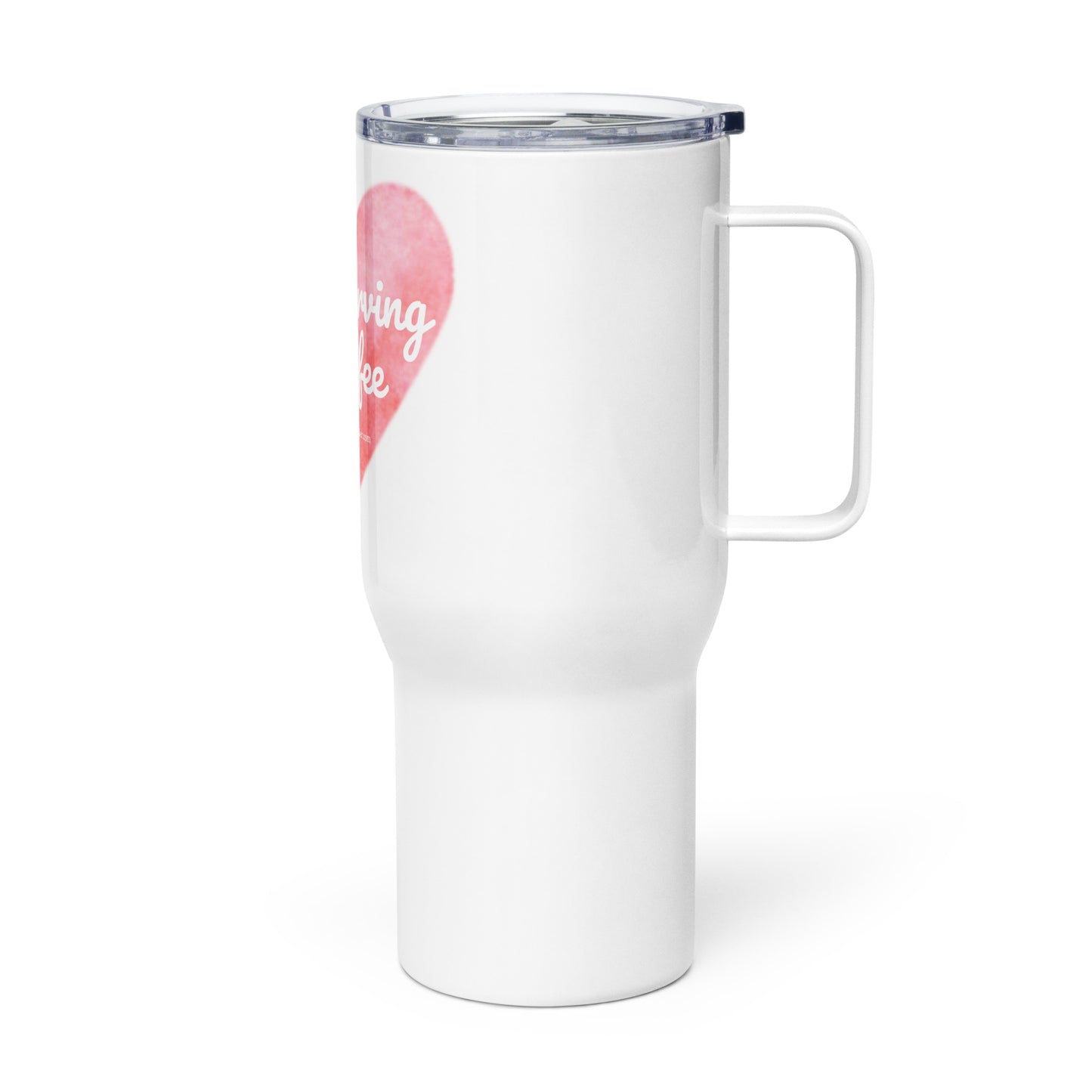 Wood Carving & Coffee Travel mug with a handle