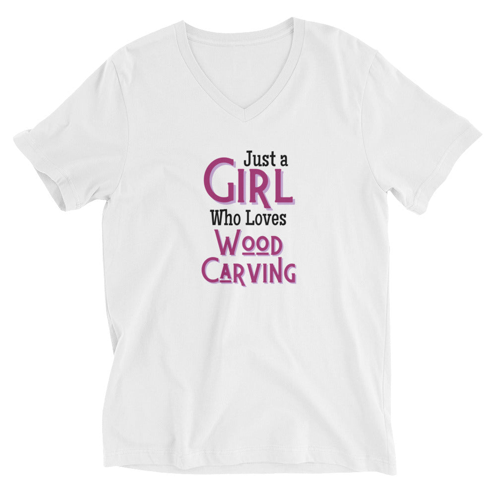 Just a Girl - Unisex Short Sleeve V-Neck T-Shirt