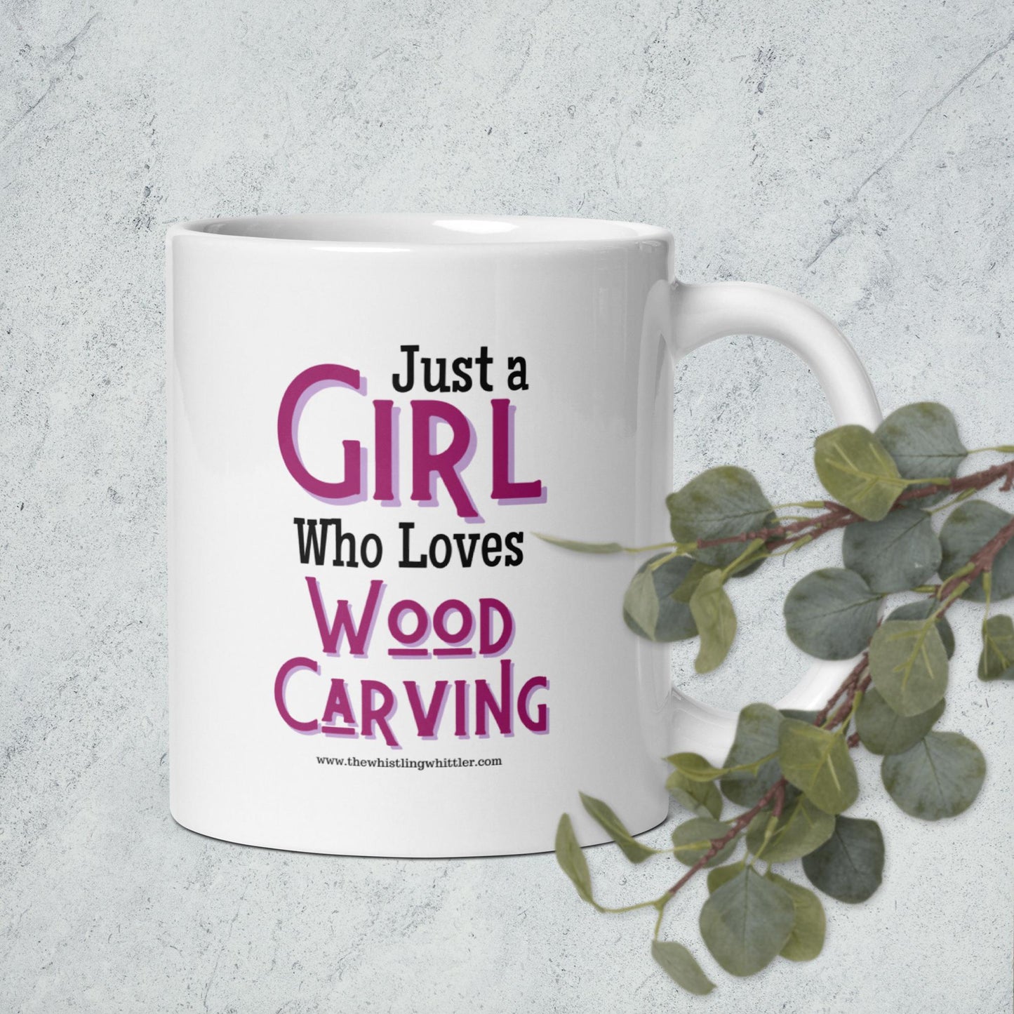 Just a Girl White glossy mug