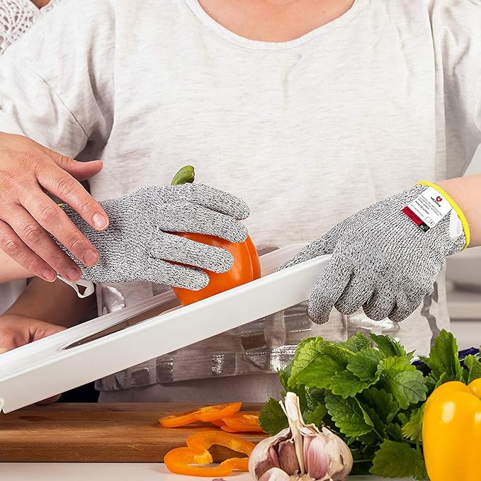 NoCry Cut Resistant Gloves for Kids, XXS (4-7 Years) - High Performance Level 5 Protection, Food Grade. Free Ebook Included!