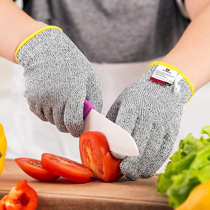 NoCry Cut Resistant Gloves for Kids, XXS (4-7 Years) - High Performance Level 5 Protection, Food Grade. Free Ebook Included!
