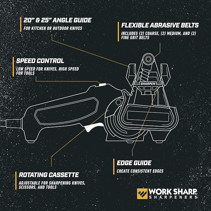 Work Sharp MK2 Professional Electric Knife and Tool Sharpener, Adjustable tool and knife sharpening system
