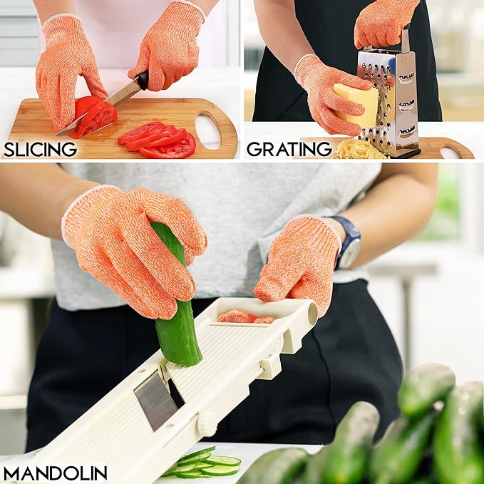Zulay Cut Resistant Gloves Food Grade Level 5 Protection - Comfortable Safety Cutting Gloves - Cut Resistant Work Gloves