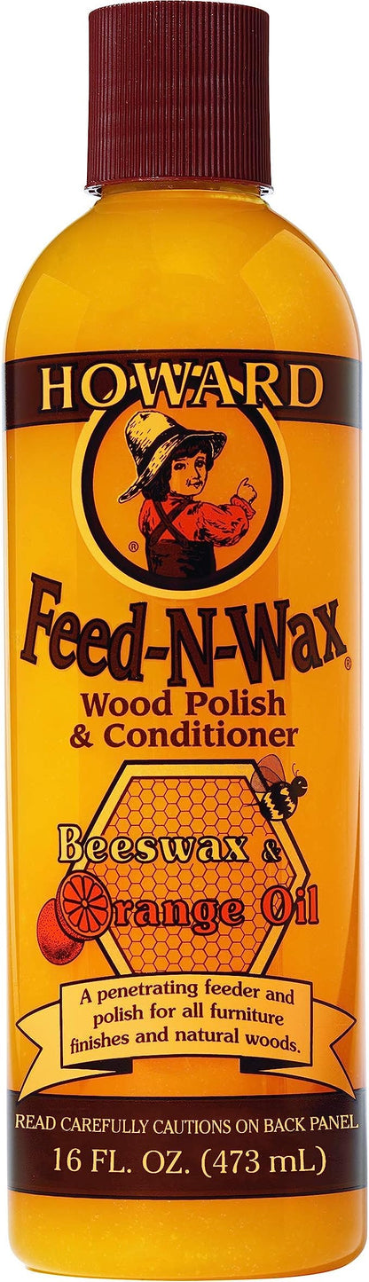 Howard Feed-N-Wax Wood Polish and Conditioner, 16-Ounce
