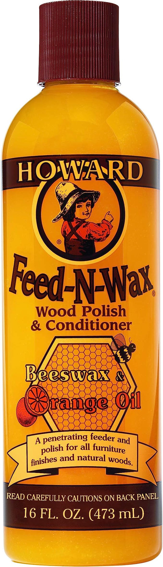 Howard Feed-N-Wax Wood Polish and Conditioner, 16-Ounce