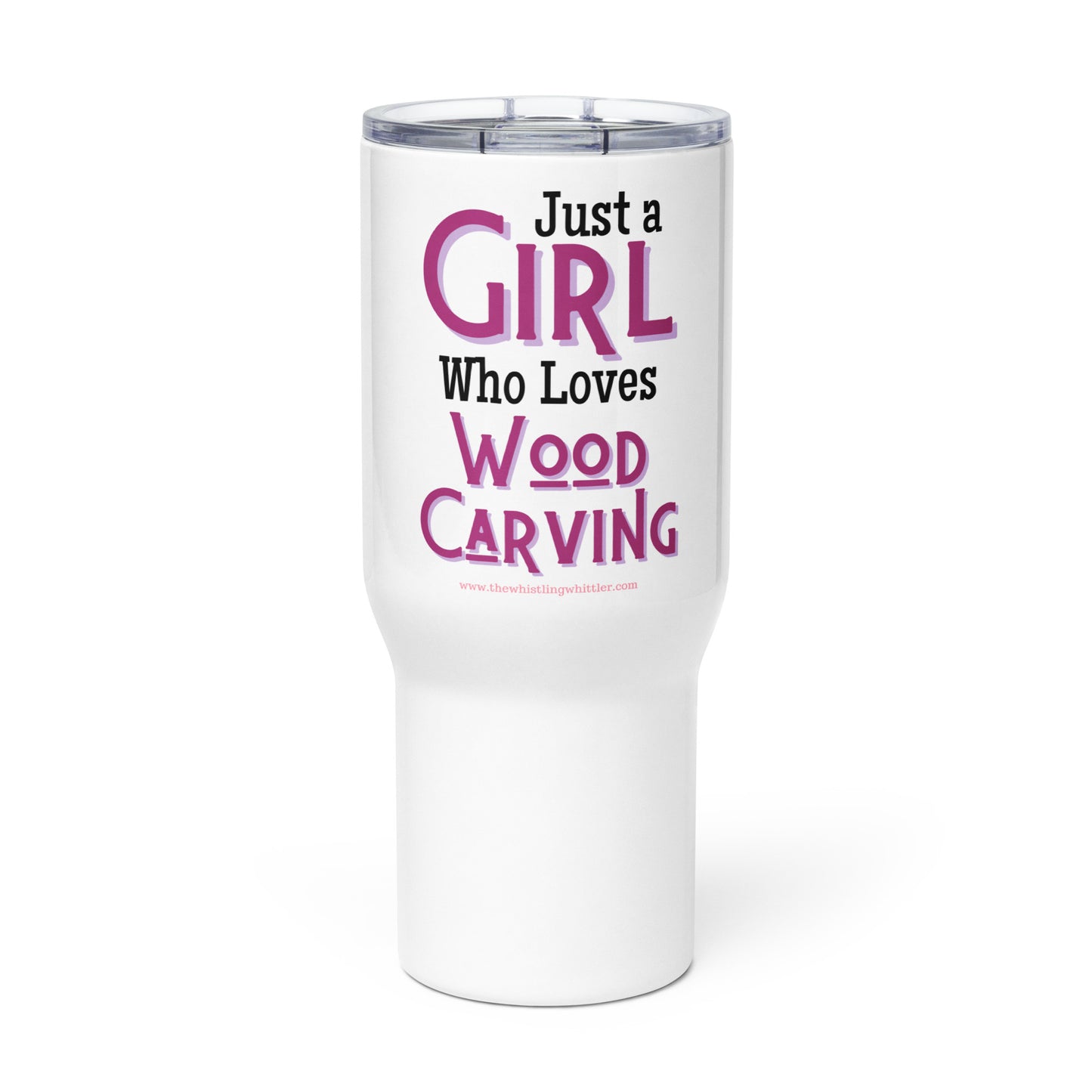 Just a Girl Travel mug with a handle