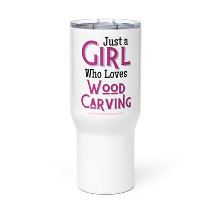Just a Girl Travel mug with a handle