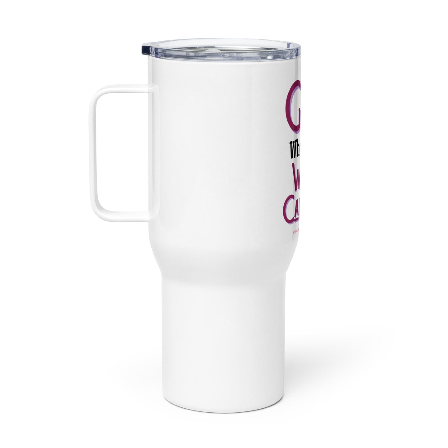 Just a Girl Travel mug with a handle